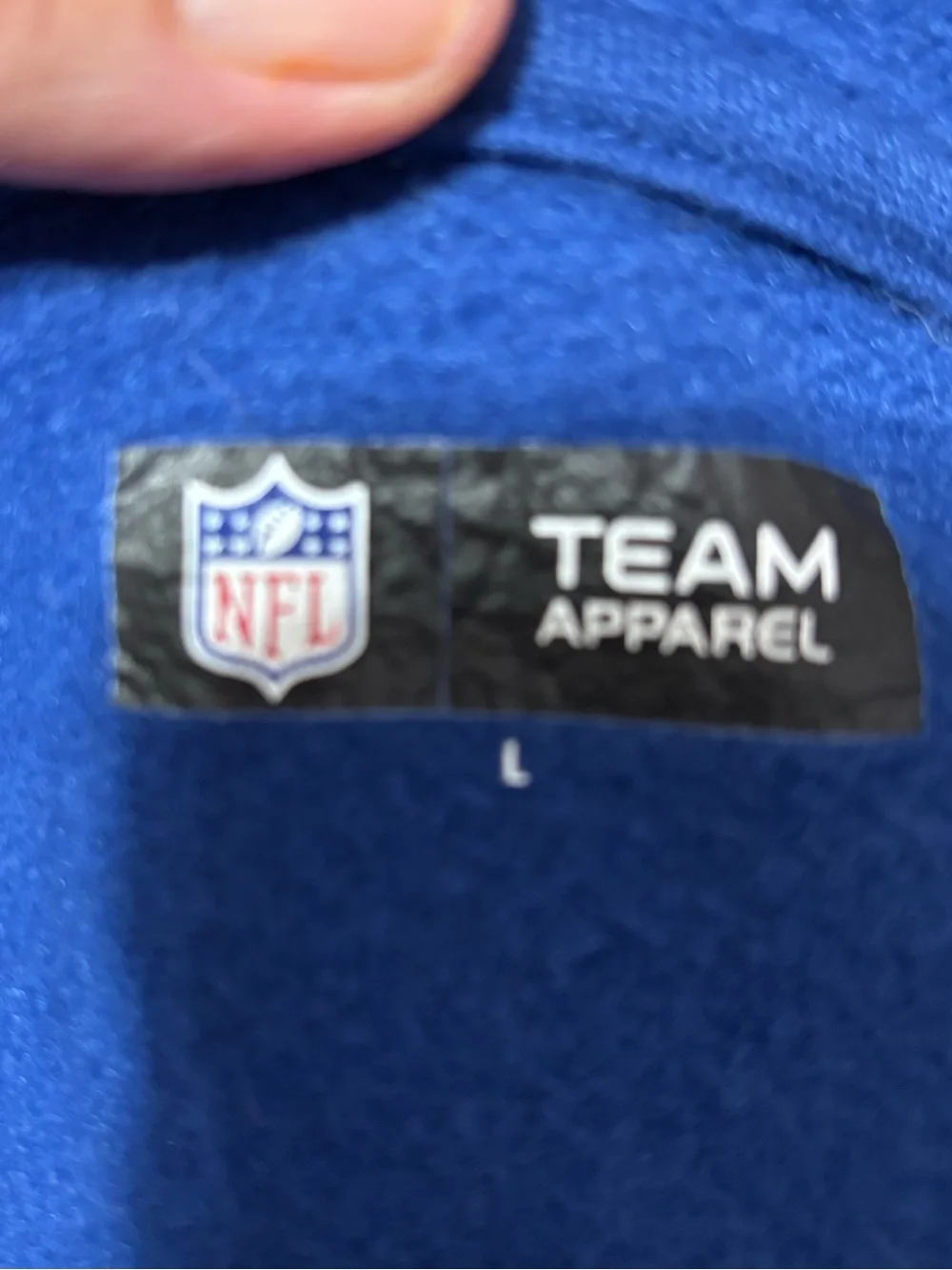 Indianapolis Colts Blue Zip-Up Hoodie size L NFL Apparel 20”p2p 22”L